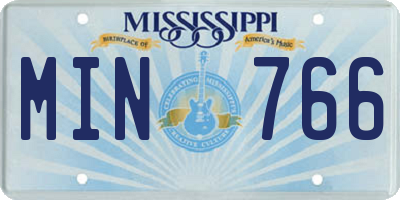 MS license plate MIN766