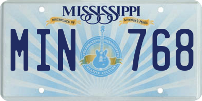 MS license plate MIN768