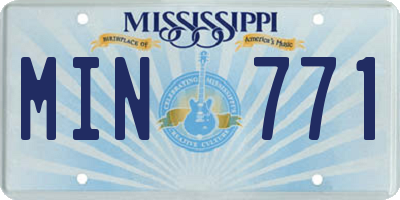 MS license plate MIN771