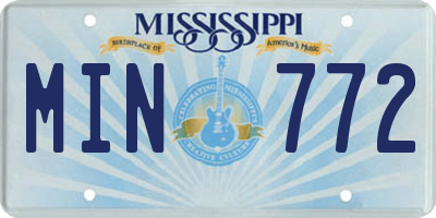 MS license plate MIN772