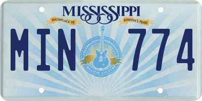 MS license plate MIN774