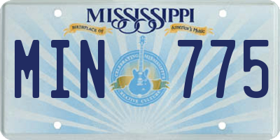 MS license plate MIN775