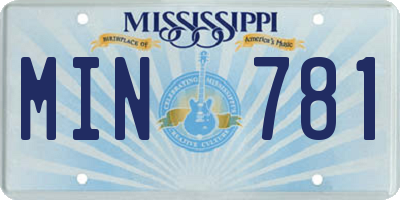 MS license plate MIN781