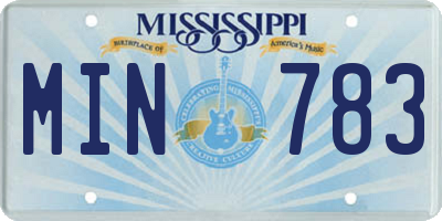 MS license plate MIN783