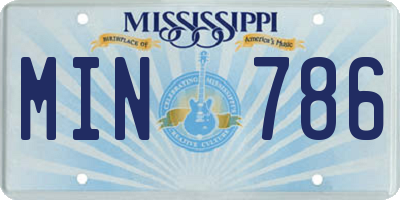 MS license plate MIN786