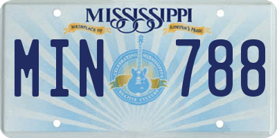 MS license plate MIN788