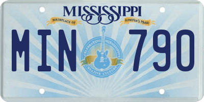 MS license plate MIN790