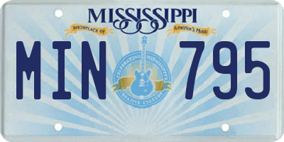 MS license plate MIN795