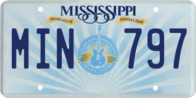 MS license plate MIN797