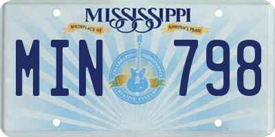 MS license plate MIN798