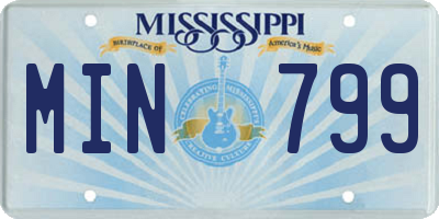 MS license plate MIN799