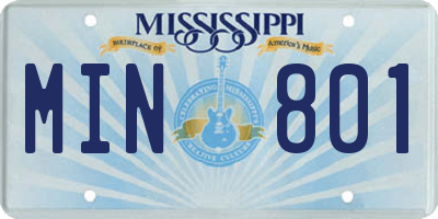 MS license plate MIN801