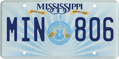 MS license plate MIN806