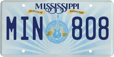 MS license plate MIN808
