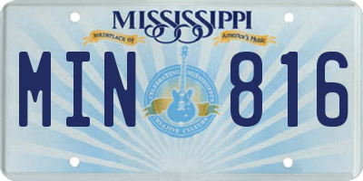 MS license plate MIN816