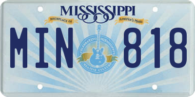MS license plate MIN818