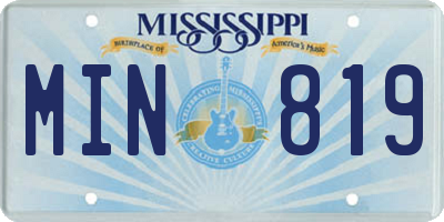 MS license plate MIN819
