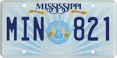 MS license plate MIN821
