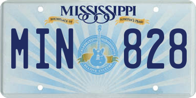MS license plate MIN828