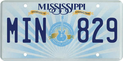 MS license plate MIN829