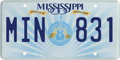 MS license plate MIN831