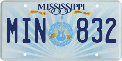 MS license plate MIN832
