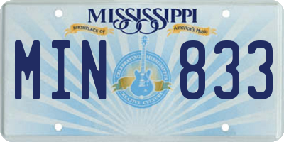 MS license plate MIN833
