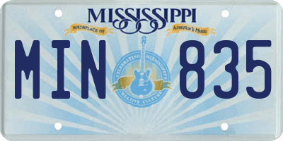MS license plate MIN835