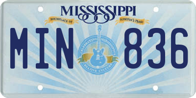 MS license plate MIN836