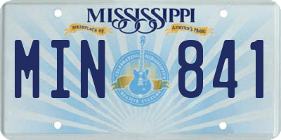 MS license plate MIN841