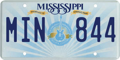 MS license plate MIN844