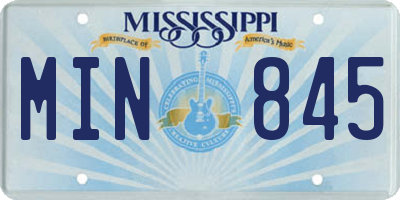 MS license plate MIN845