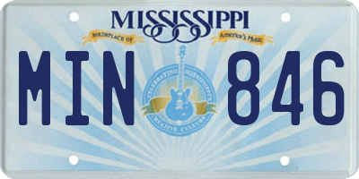 MS license plate MIN846