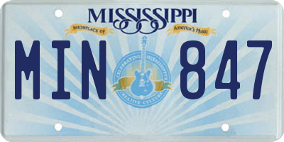 MS license plate MIN847
