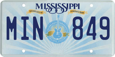 MS license plate MIN849