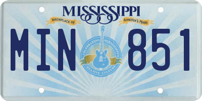 MS license plate MIN851