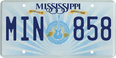 MS license plate MIN858
