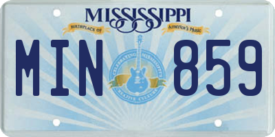 MS license plate MIN859