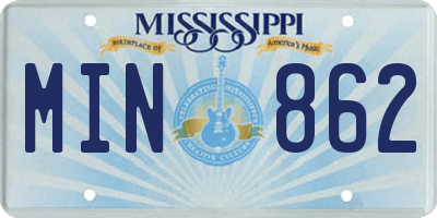 MS license plate MIN862