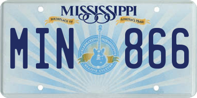 MS license plate MIN866