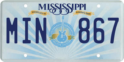 MS license plate MIN867