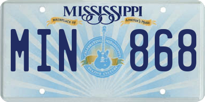 MS license plate MIN868