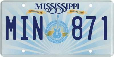 MS license plate MIN871