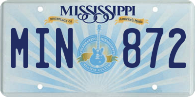 MS license plate MIN872
