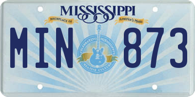 MS license plate MIN873