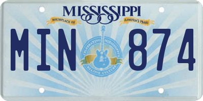 MS license plate MIN874