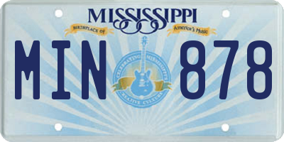 MS license plate MIN878