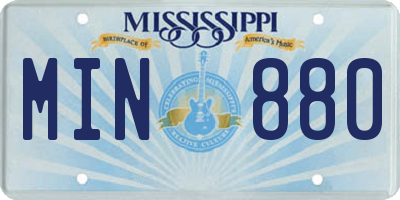 MS license plate MIN880