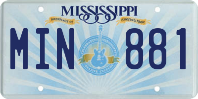 MS license plate MIN881