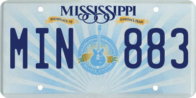 MS license plate MIN883
